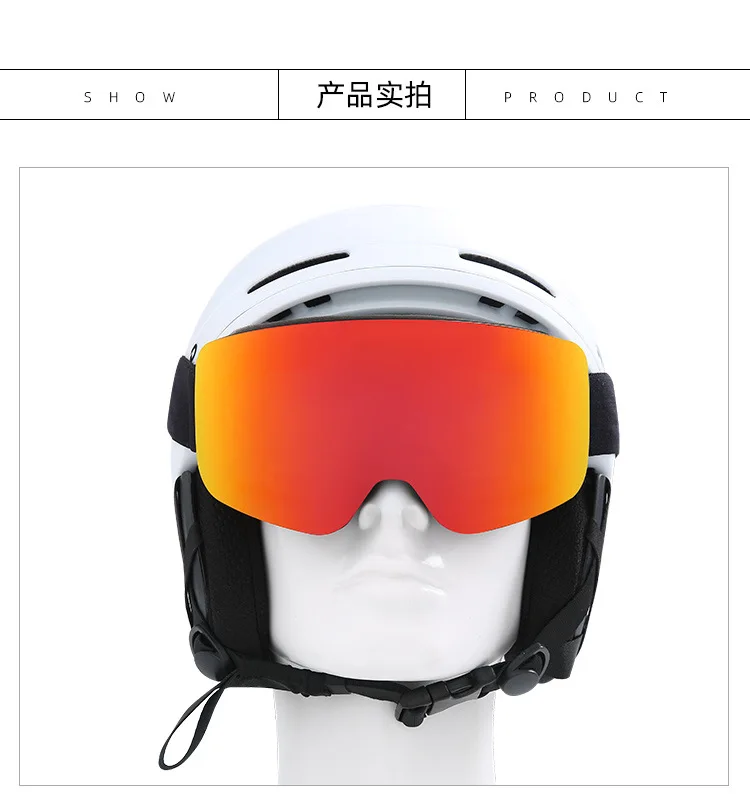 Big Ski Snowboard Goggles Women Men Skiing Eyewear Mask UV 400 Snow Protection Over Glasses Adult Double Anti-Fog Cylindrical
