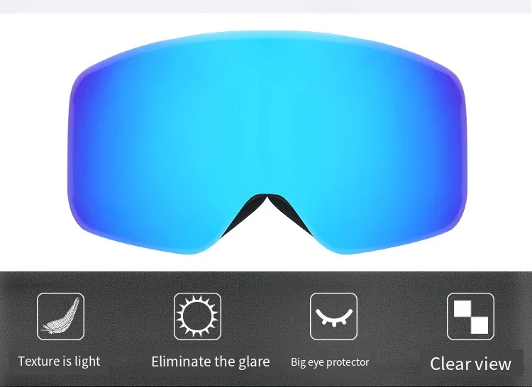 Big Ski Snowboard Goggles Women Men Skiing Eyewear Mask UV 400 Snow Protection Over Glasses Adult Double Anti-Fog Cylindrical