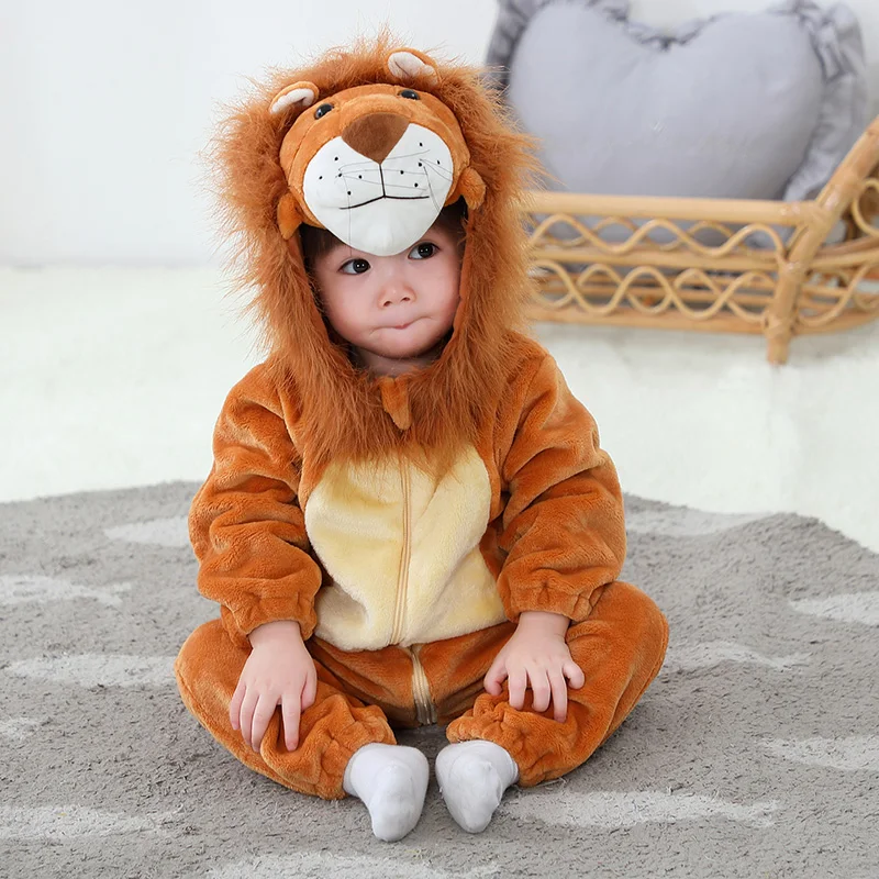 Umorden Animal King Lion Kigurumi Costume Baby Boys Infant Toddler Winter Pajamas Jumpsuit Onesies Flannel Birthday Fancy Dress