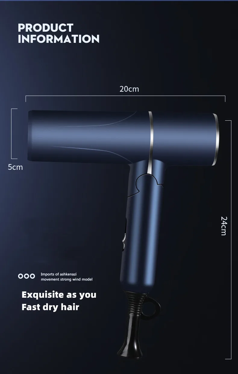 Hot Selling Professional Hair Dryer Negative Ion High Power Blue Light Foldable Electric Hair Dryer Salon Hair Tools Home