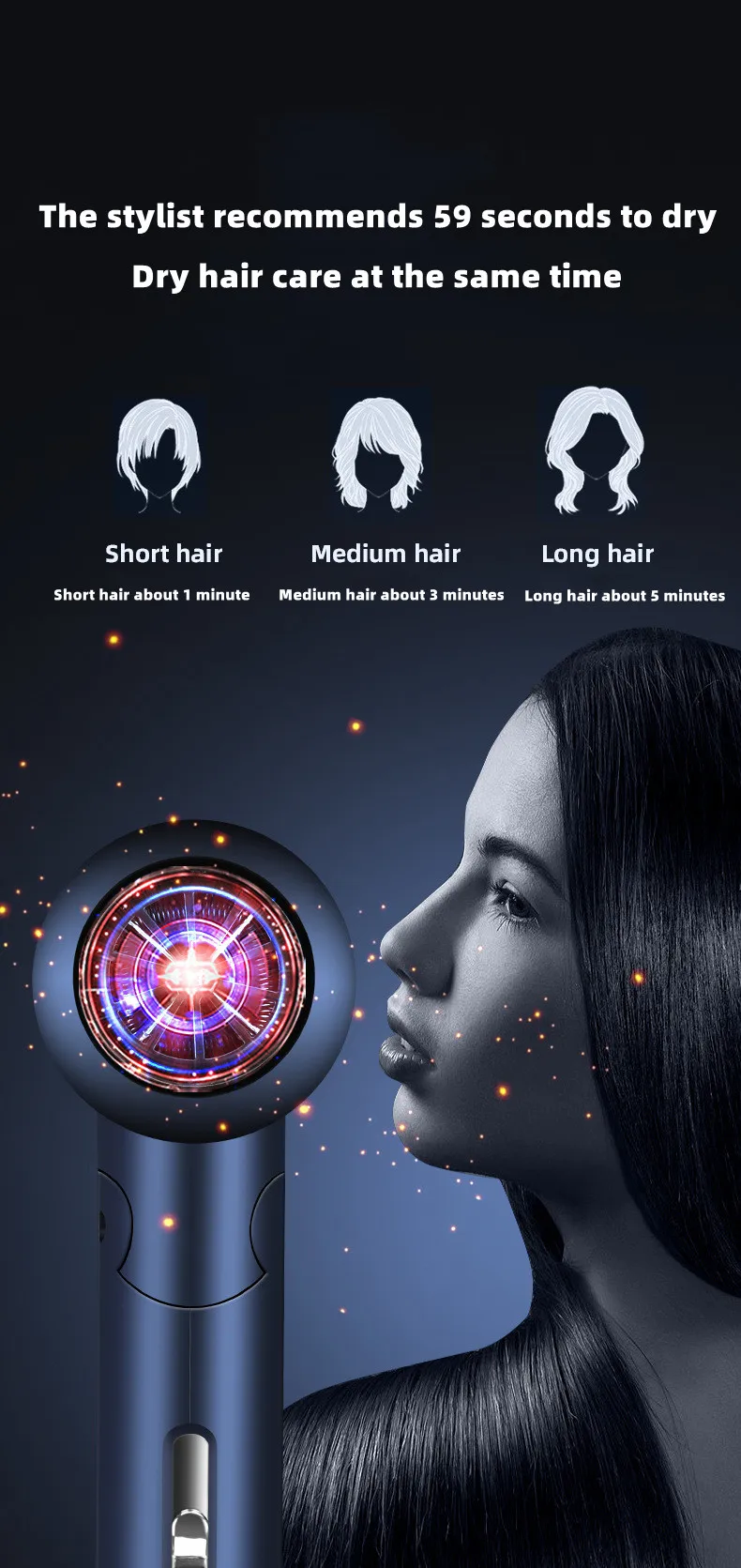 Hot Selling Professional Hair Dryer Negative Ion High Power Blue Light Foldable Electric Hair Dryer Salon Hair Tools Home