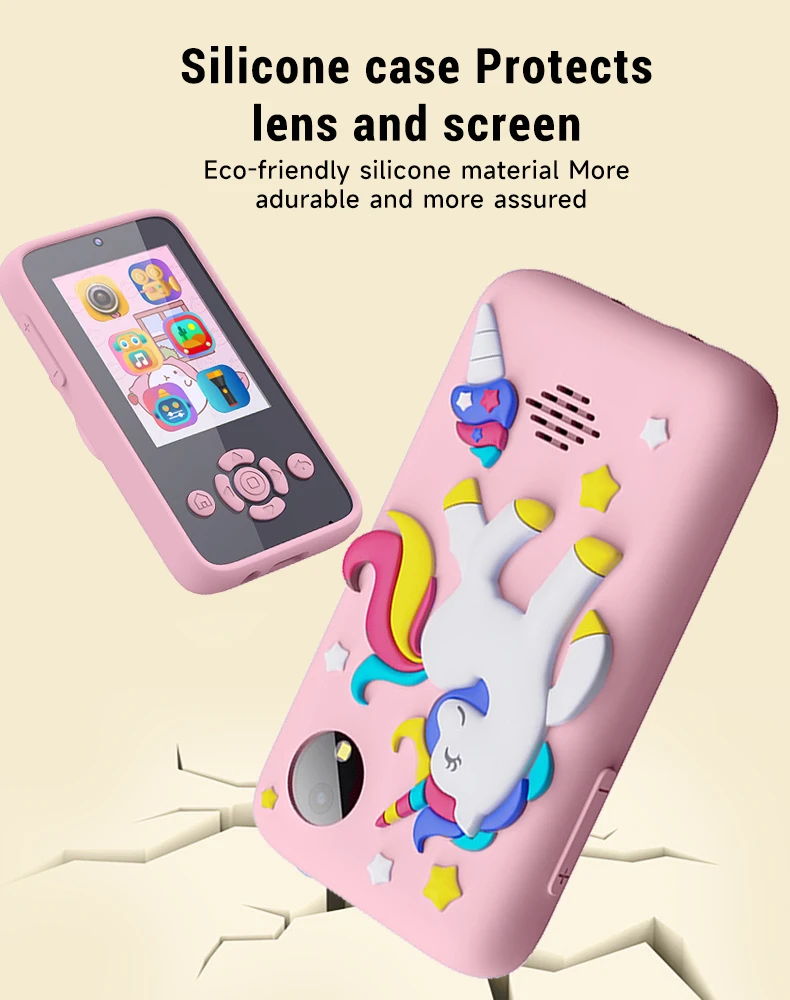 Baby Phone Toys Smart Phone Camera Toys Cartoon Musical Mini Cellphone Learning Toy Silicone cover Toy Kids Digital Camera Gift