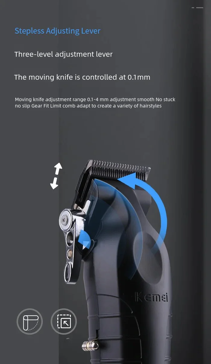 Hair Clipper Electric Shaver Cutting Machine KM-2296 KM-TX10 667 Long Life Hair Trimmer Powerful Power Hair Trimmer for Men