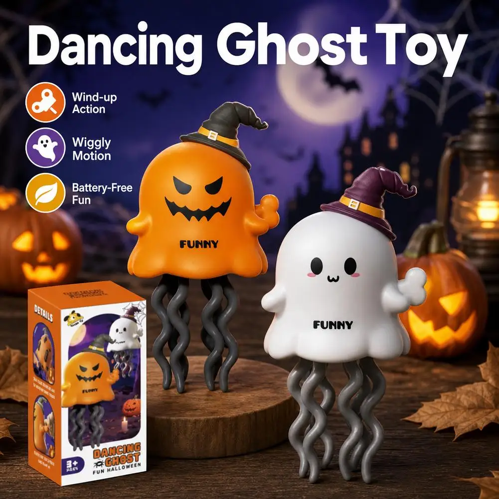 Wind-Up Dancing Ghost Toy for Kids, Interactive Moving Singing Toy with Music and Lights, Educational Toddler Toy