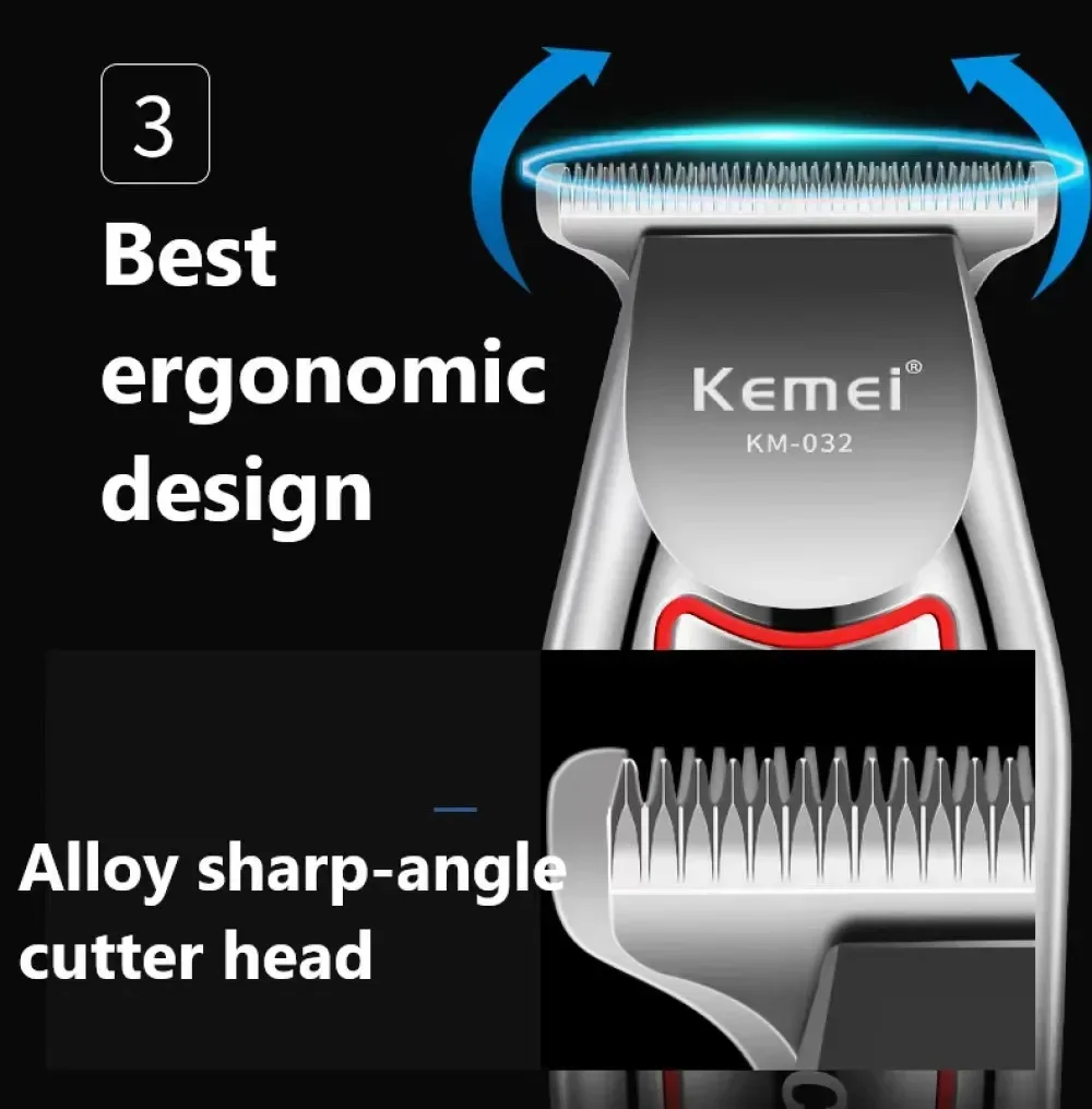 Hair Clipper Barber Blading Hair Cutting Machine Clipper Grooming Cordless Rechargeable Shaver for Men Km-2290 Km-032 Km-1102