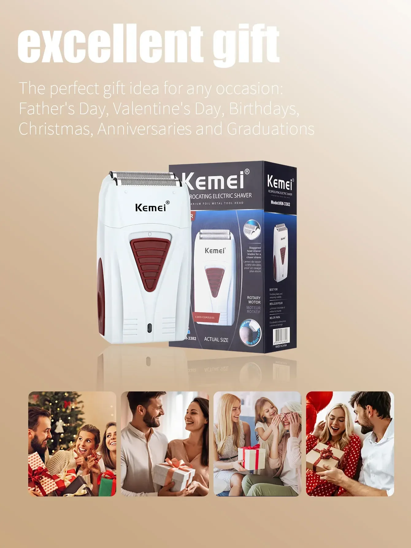 Kemei KM-2296 KM-1256 KM-3382 Professional Hair Clipper Kit Electric Shaver Male Hair Cutting Machine Men’s Trimmer Machine