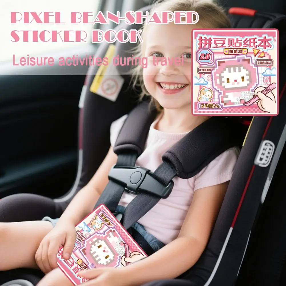 Pixel Art Sticker Book DIY Animal Puzzle Mosaic Craft Educational Toy Kids 23 Sheets Activity Game Cartoon Cute Gift Supplies