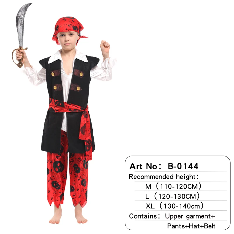 Halloween Viking Pirate Costume Medieval Retro Pirate Captain Showing Suit Carnival Party Nightclub Bar Dress Up No Props