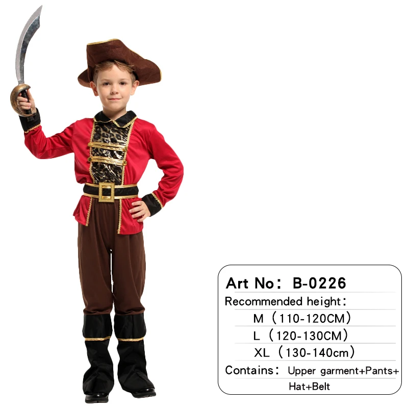 Halloween Viking Pirate Costume Medieval Retro Pirate Captain Showing Suit Carnival Party Nightclub Bar Dress Up No Props