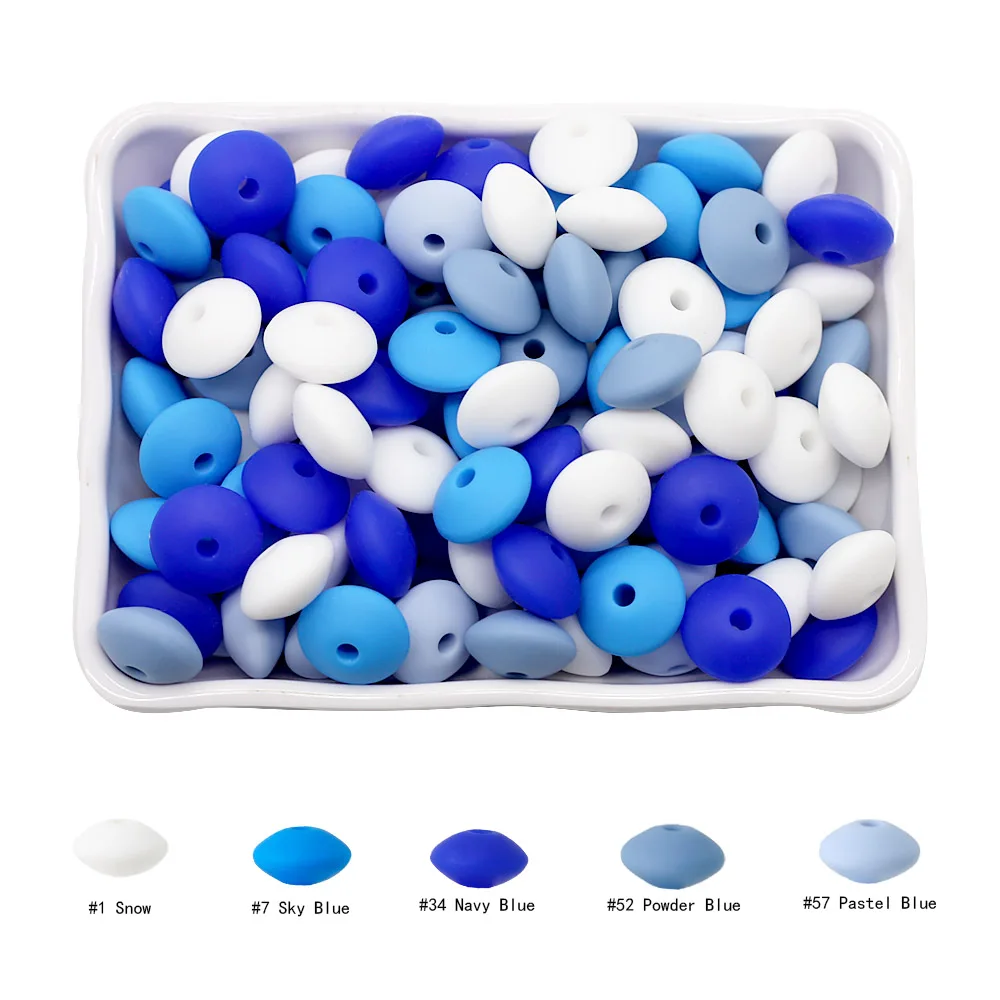Cute-idea 20Pcs Baby Silicone Lentil Beads 12MM Abacus beads DIY Pacifier Chain Toys Baby Teething Teether Baby goods BPA Free