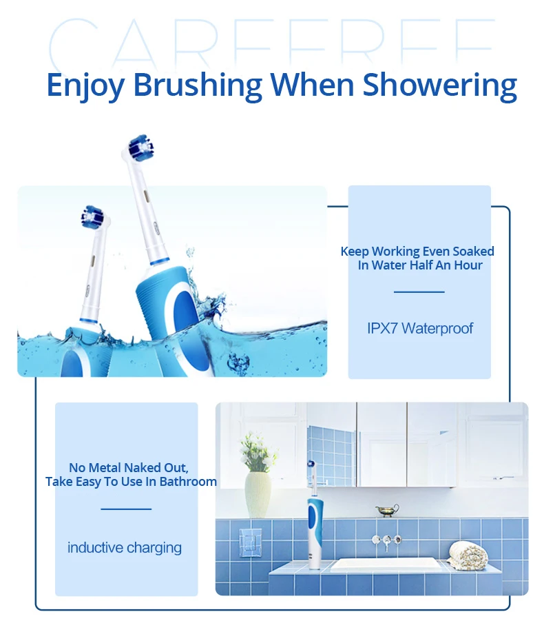 Original Oral B Vitality Electric Toothbrush Smart Timer Adult Toothbrushes Waterproof Inductive Rechargeable Oralb Deep Clean