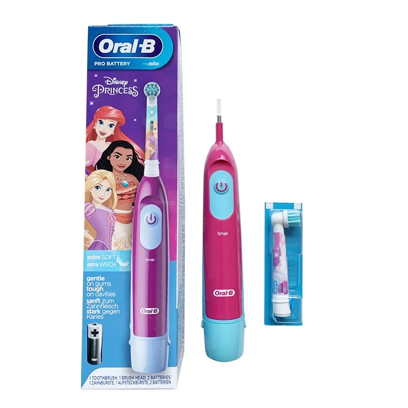 Oral-B Kid's Electric Toothbrush Battery Powered Rotation Tooth Brush Oral Dental Clean with 2 Minutes Timer For Children Age 3+