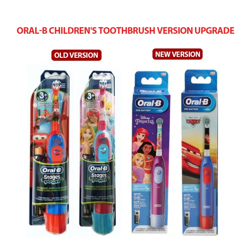 Oral-B Kid's Electric Toothbrush Battery Powered Rotation Tooth Brush Oral Dental Clean with 2 Minutes Timer For Children Age 3+