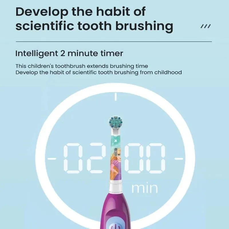 Oral-B Kid's Electric Toothbrush Battery Powered Rotation Tooth Brush Oral Dental Clean with 2 Minutes Timer For Children Age 3+