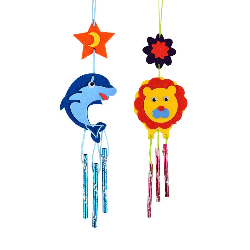 Creative DIY Handmade Wind Bell Chime Non-woven Fabric Toy for Girls Kindergarten Art And Crafts Windbell Toys Home Ornaments