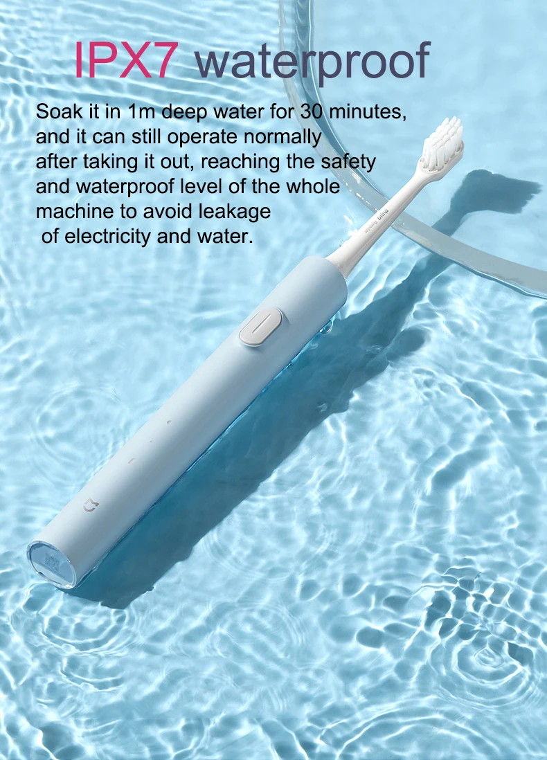 Xiaomi Mijia T200 Sonic Electric Toothbrush - Teeth Whitening Ultrasonic Vibrating Smart Tooth Brushes IPX7 Waterproof