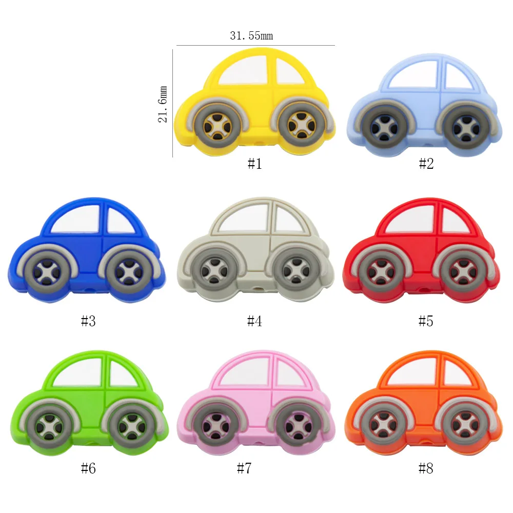 Cute-idea 10pcs/lot Silicone Teether Beads Food Grade Animal Chewable Beads DIY Pacifier Chain Toys Accessories Baby Product