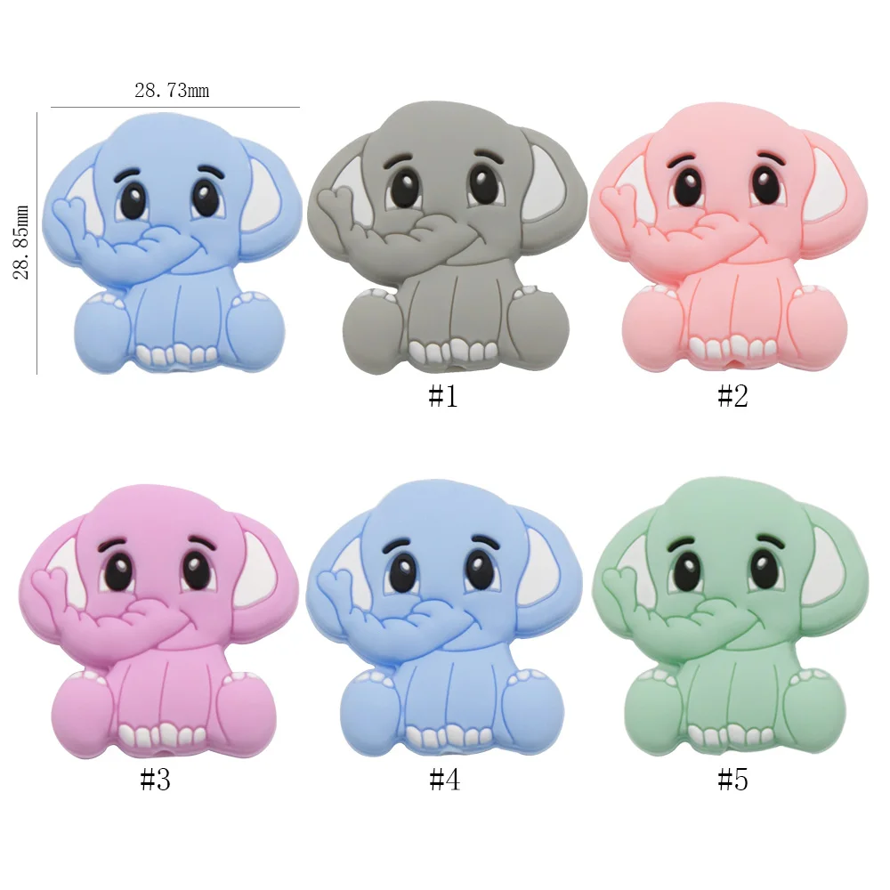 Cute-idea 10pcs/lot Silicone Teether Beads Food Grade Animal Chewable Beads DIY Pacifier Chain Toys Accessories Baby Product
