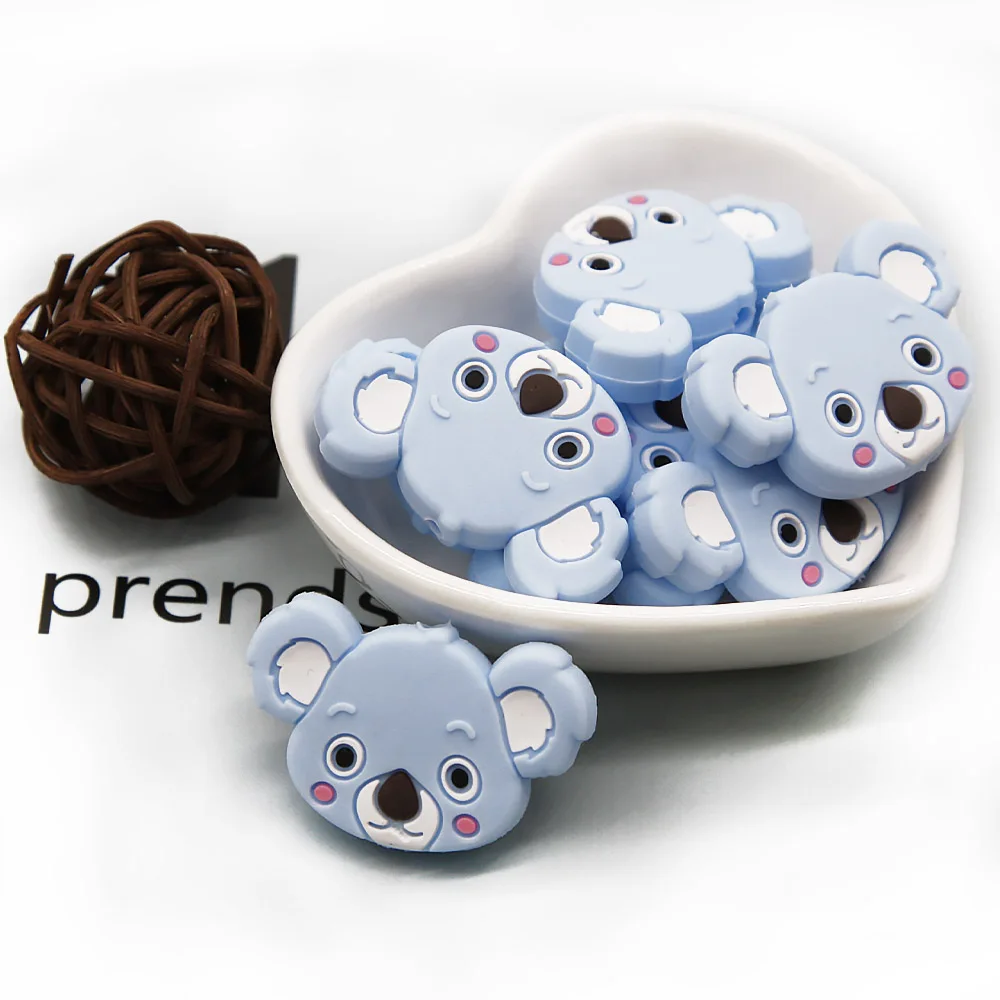 Cute-idea 10pcs/lot Silicone Teether Beads Food Grade Animal Chewable Beads DIY Pacifier Chain Toys Accessories Baby Product