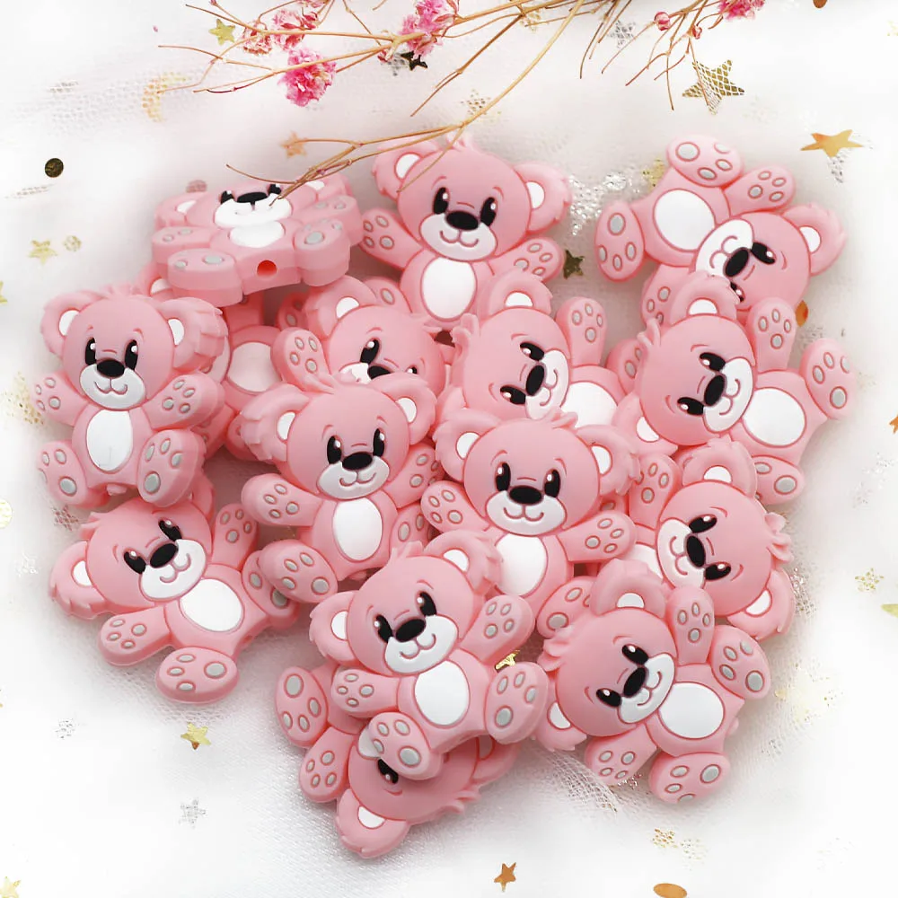 Cute-idea 10pcs/lot Silicone Teether Beads Food Grade Animal Chewable Beads DIY Pacifier Chain Toys Accessories Baby Product