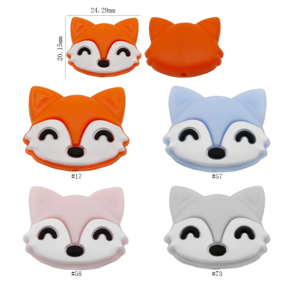 Cute-idea 10pcs/lot Silicone Teether Beads Food Grade Animal Chewable Beads DIY Pacifier Chain Toys Accessories Baby Product