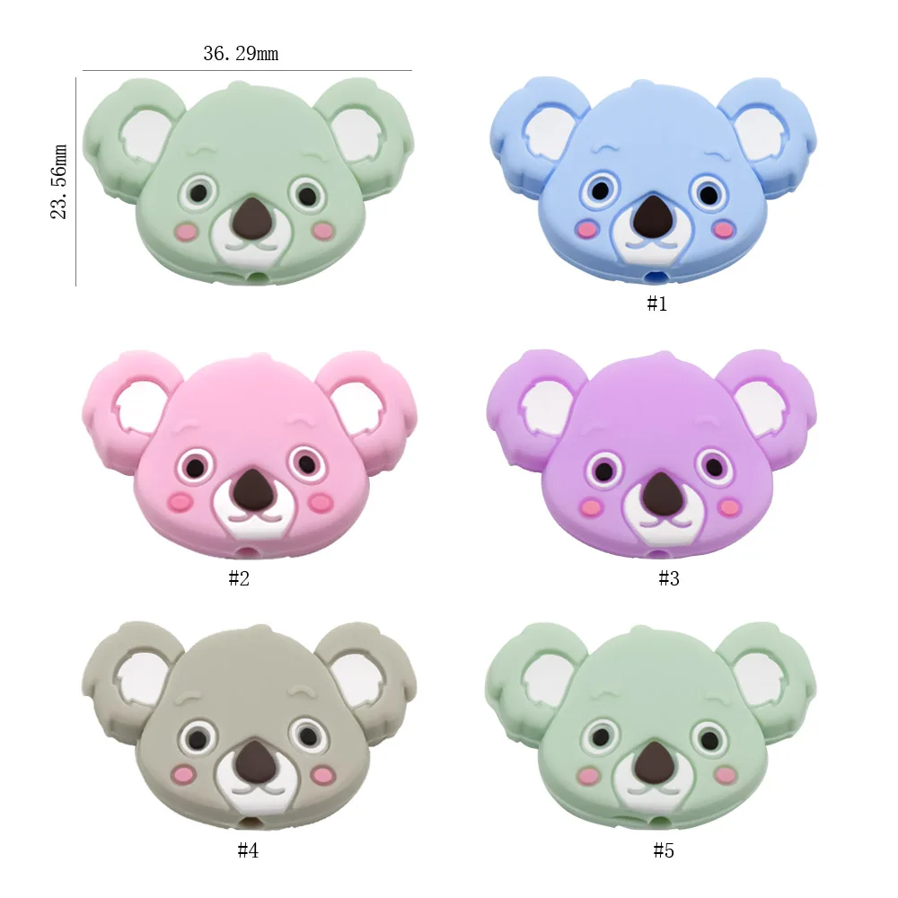 Cute-idea 10pcs/lot Silicone Teether Beads Food Grade Animal Chewable Beads DIY Pacifier Chain Toys Accessories Baby Product