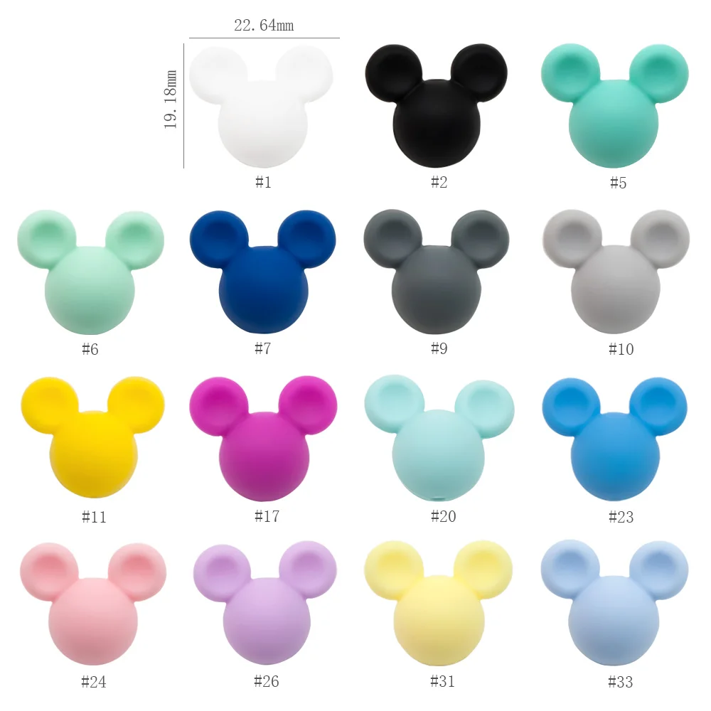 Cute-idea 10pcs/lot Silicone Teether Beads Food Grade Animal Chewable Beads DIY Pacifier Chain Toys Accessories Baby Product