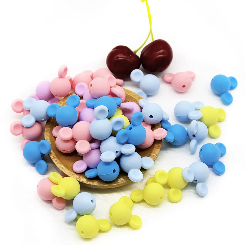 Cute-idea 10pcs/lot Silicone Teether Beads Food Grade Animal Chewable Beads DIY Pacifier Chain Toys Accessories Baby Product