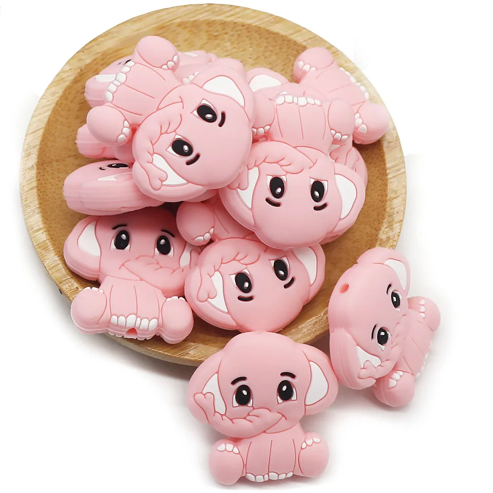 Cute-idea 10pcs/lot Silicone Teether Beads Food Grade Animal Chewable Beads DIY Pacifier Chain Toys Accessories Baby Product