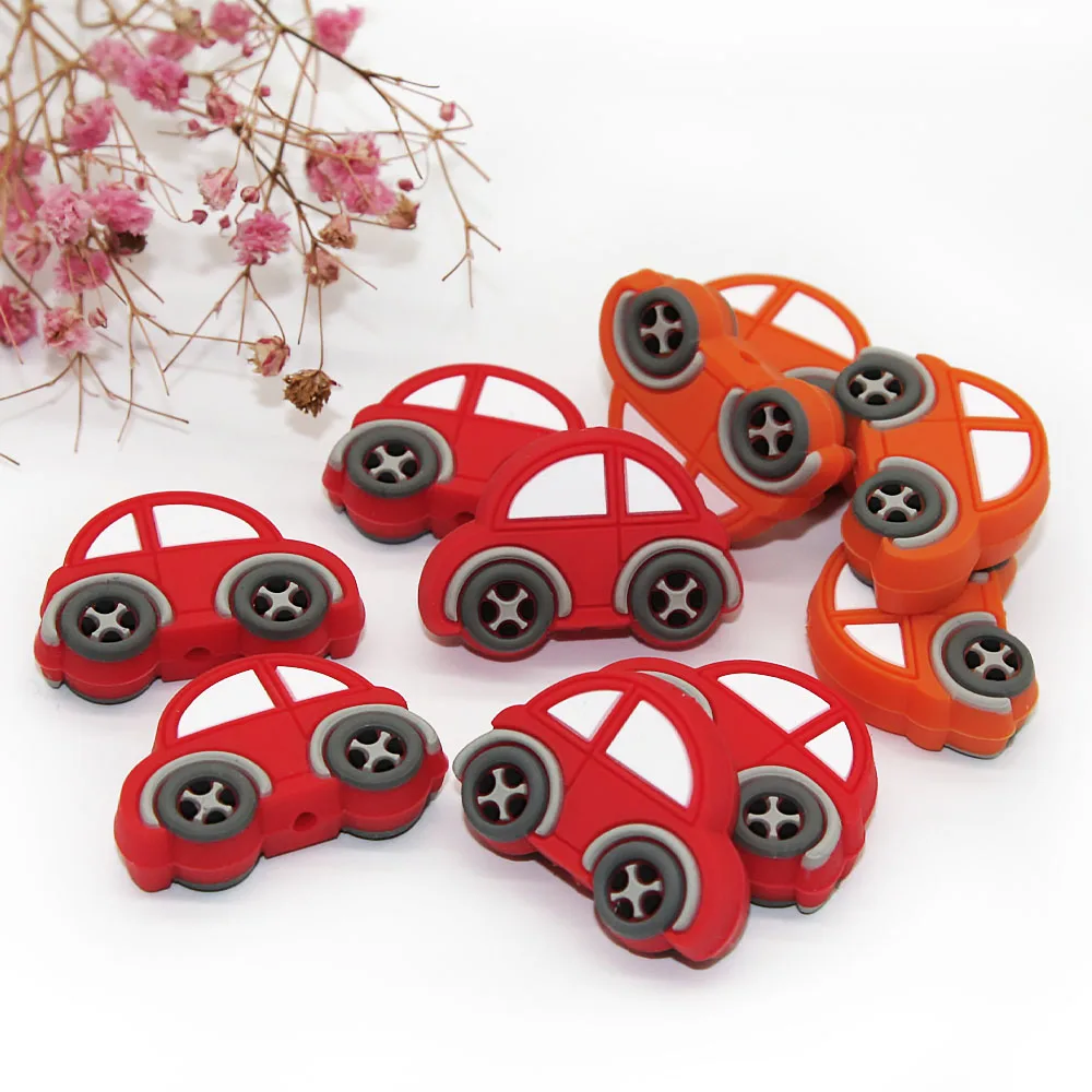 Cute-idea 10pcs/lot Silicone Teether Beads Food Grade Animal Chewable Beads DIY Pacifier Chain Toys Accessories Baby Product