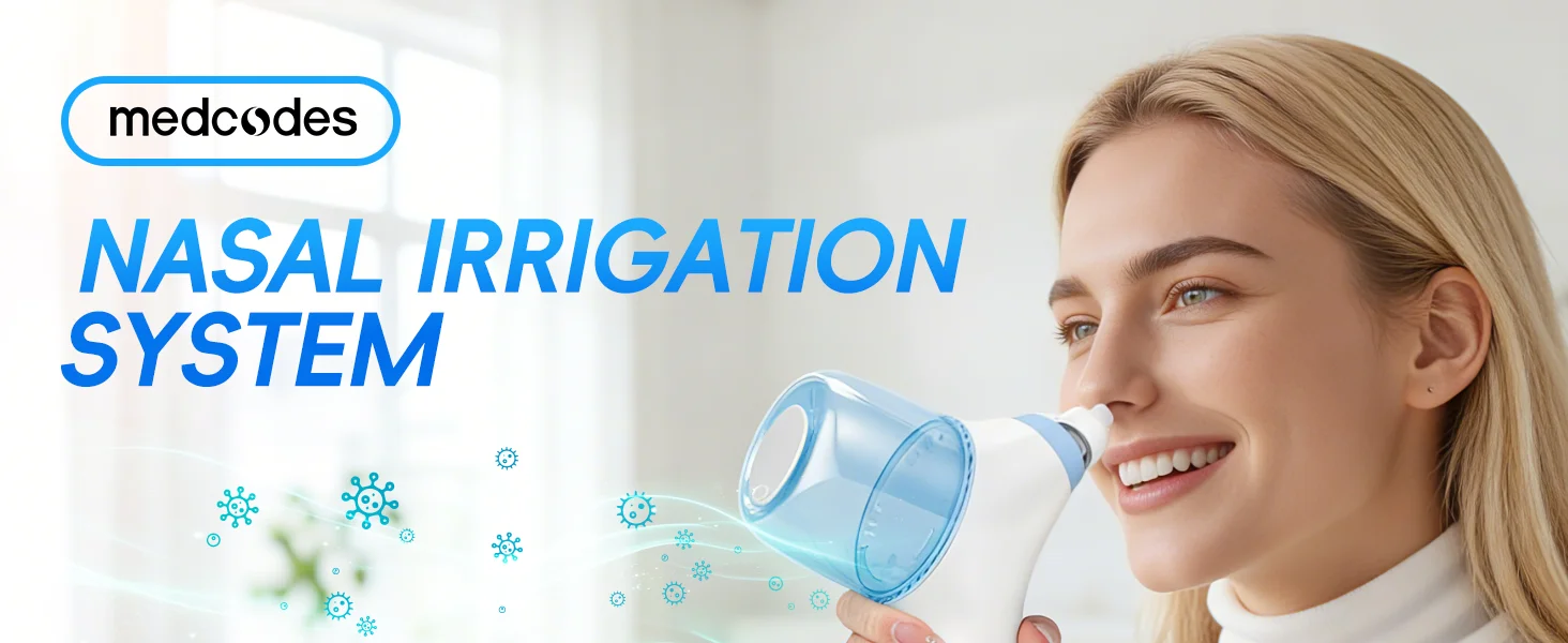 Electric Nasal Rinse Irrigation Self-Cleaning with Auto Waste Collection, 30 Salt Packets for Sinus Discomfort Relief