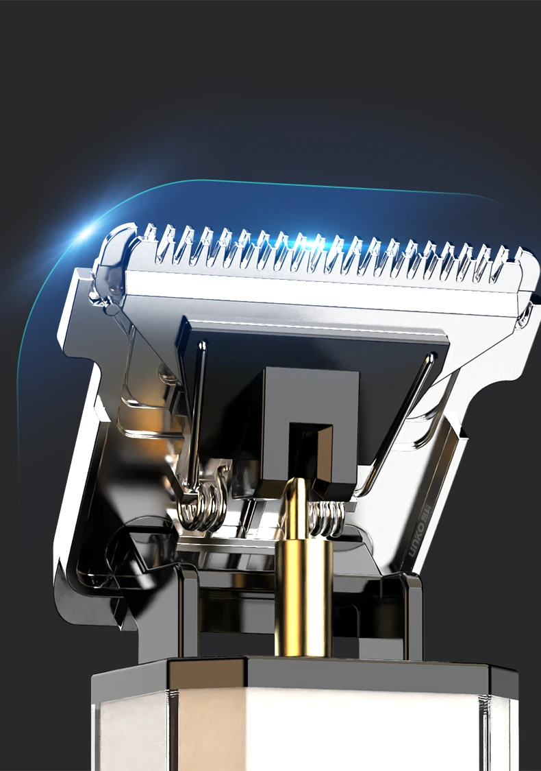 Professional Hair Clipper for Men Digital Display Electric Hair Trimmer Titanium Blade Rechargeable Beard Cutter with Guide Comb