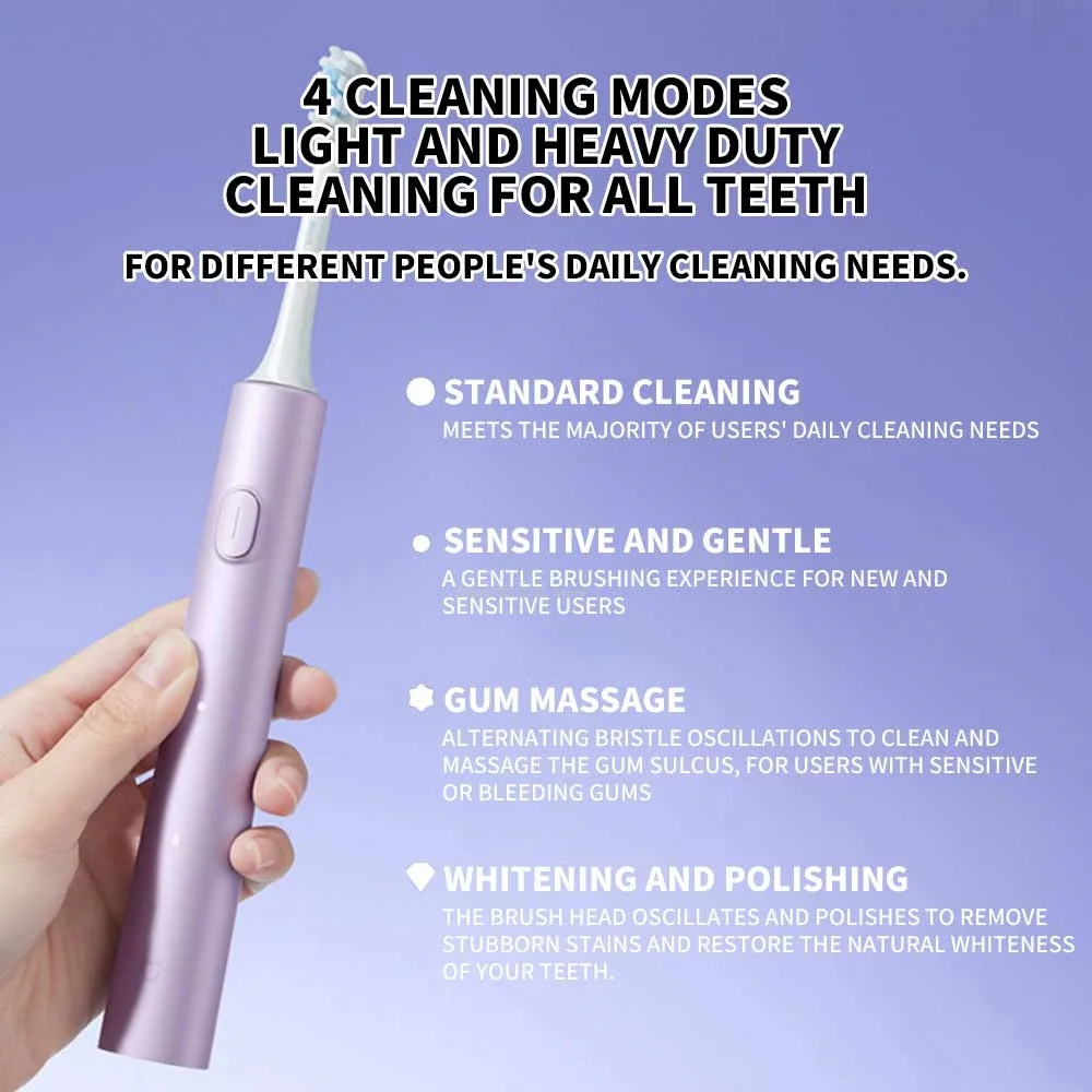NEW MIJIA Sonic Electric Toothbrush T302 USB Rechargeable IPX8 Waterproof Battery life 150 day 4 Modes Toothbrushes Whitening
