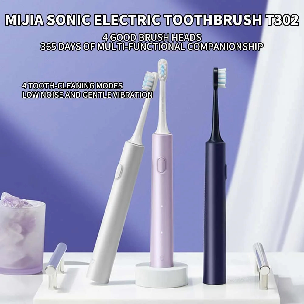 NEW MIJIA Sonic Electric Toothbrush T302 USB Rechargeable IPX8 Waterproof Battery life 150 day 4 Modes Toothbrushes Whitening