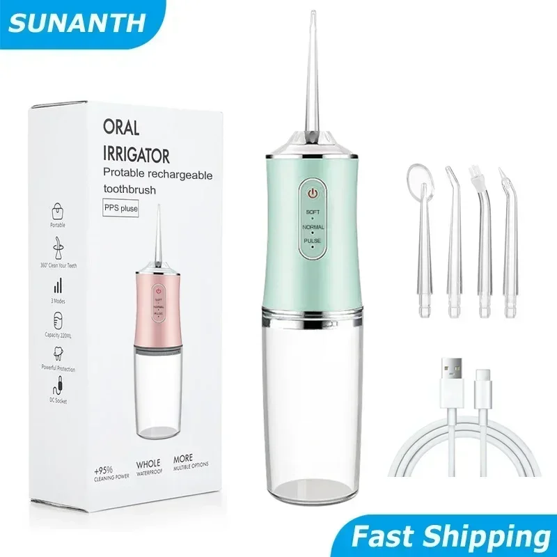 2026 Powerful Water Oral Irrigation Irrigator Ipx7 USB PortableJet Tools Pick Teeth 200ML 4 Nozzles Mouth Oral Cleaning Agents