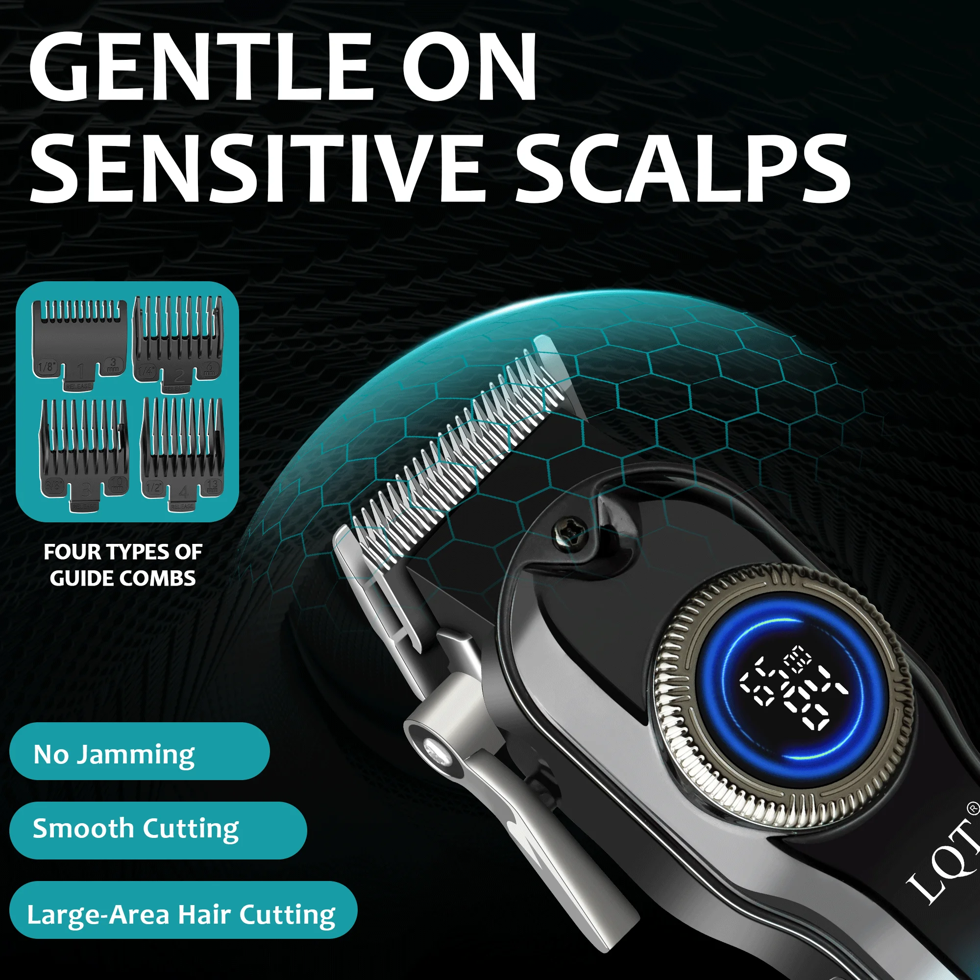 Men Electric Hair Trimmer LCD Screen Rechargeable Cordless Barber Hair Clipper Set Electric Hair Cutting Hair Trimmer