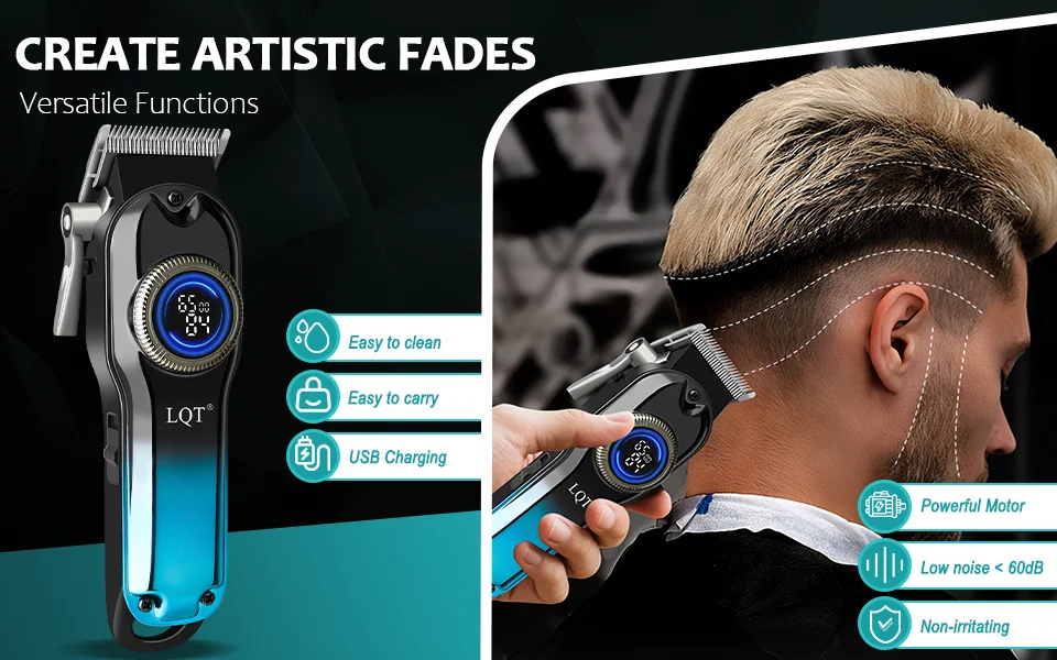 Men Electric Hair Trimmer LCD Screen Rechargeable Cordless Barber Hair Clipper Set Electric Hair Cutting Hair Trimmer