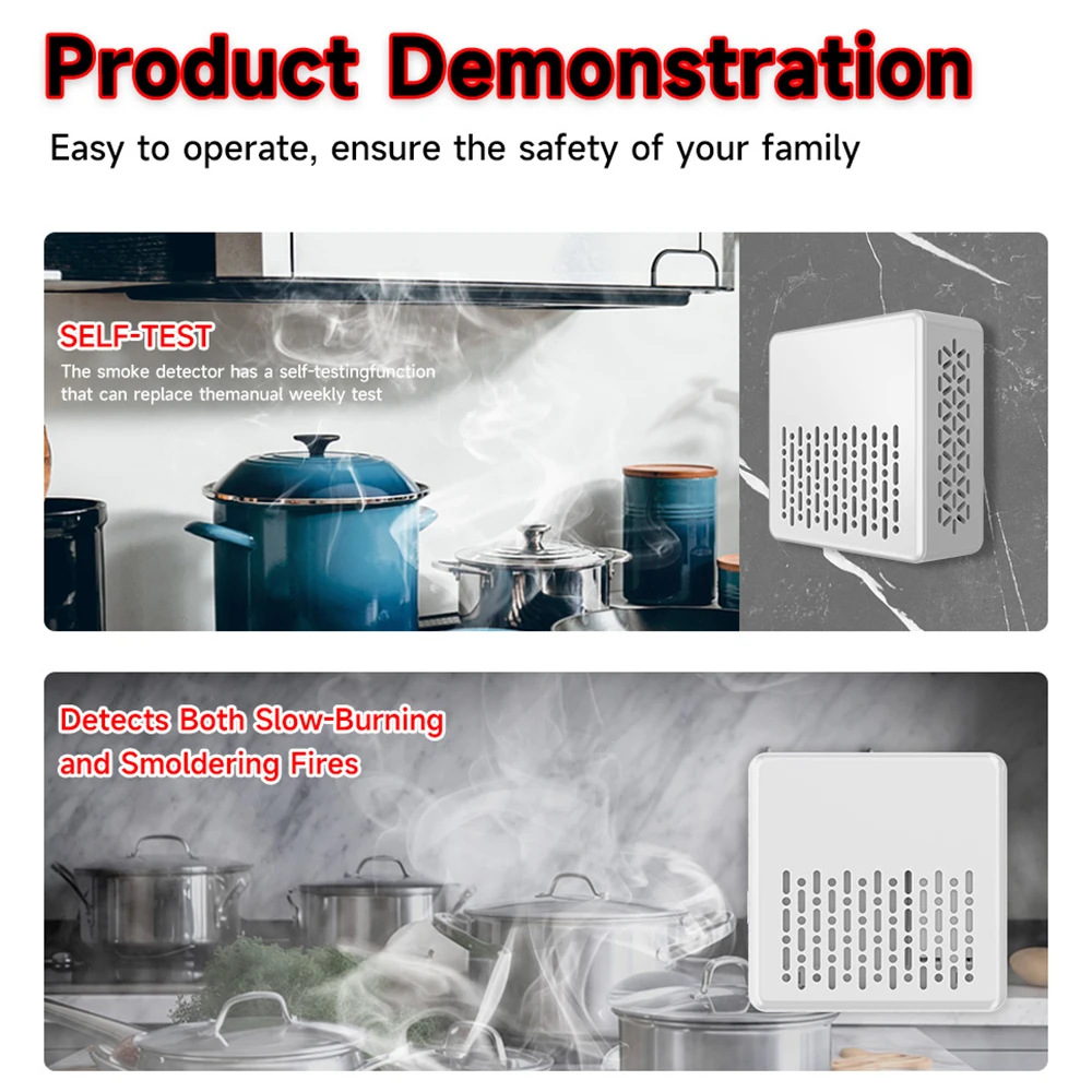 Tuya 2 In 1 ZigBee Version Smoke Fire Sound Alarm Sensor, Smart CO & Smoke Detector, Gas Detector Need Gateway