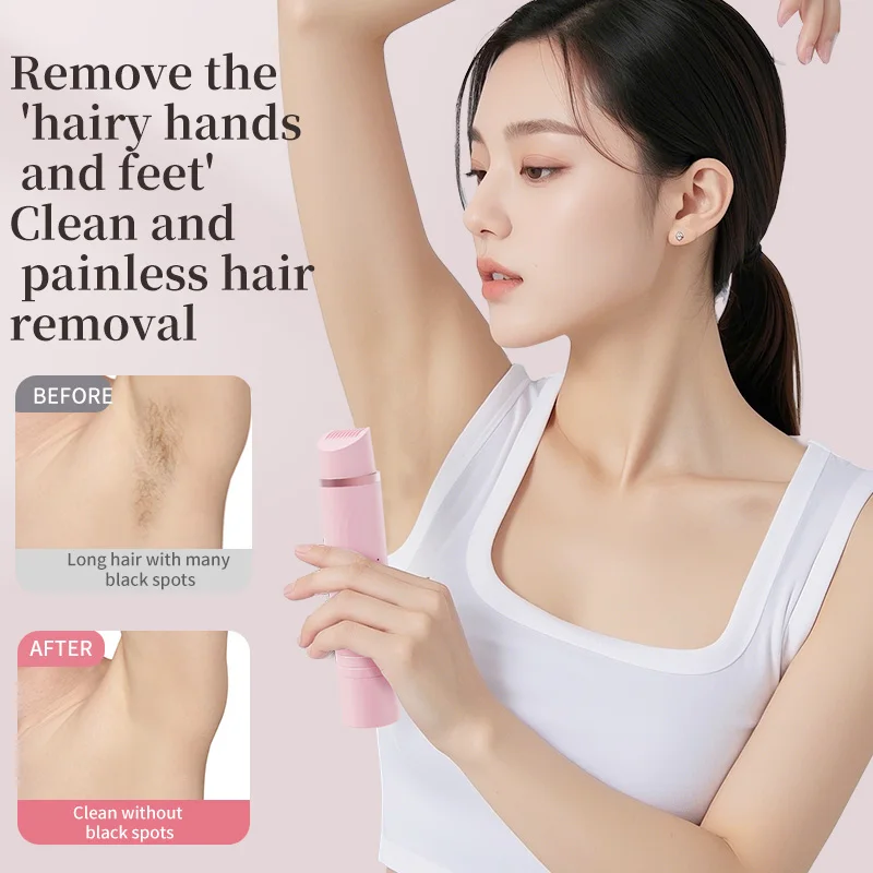 Multifunctional Female Hair Shaver Kit, USB Recharge Trimmer, Lightweight Tool for Facial, Leg and Nose Hair Care
