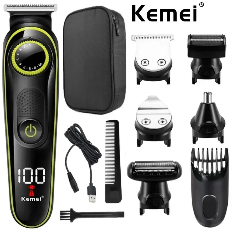 Hair Clipper Km-696 Km-691 Professional Hair Trimmer Electric Nose Beard Trimmer Razor 5 in 1 Hair Cutting Machine Trimer Cutter