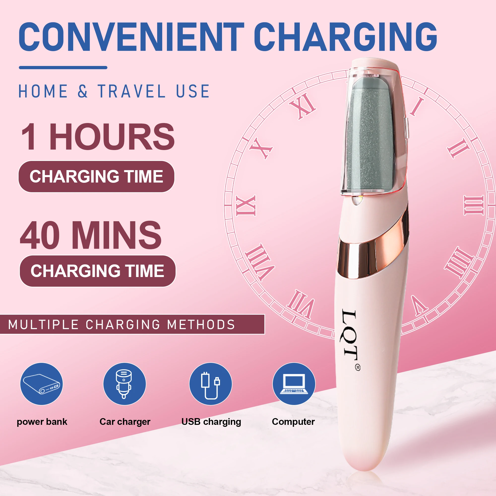 LQT Electric Foot Grinder Automatic Foot Callus Rubbing Pedicure Dead Skin Callus Remover for Foot Beauty Machine