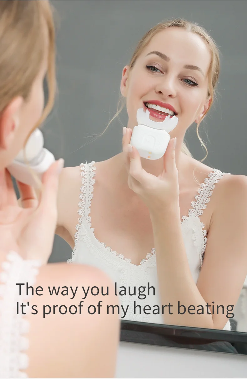 U-Shaped Ultrasonic 360° Automatic Electric Toothbrush Silicone Teeth Whitening Oral Cleaning Tool