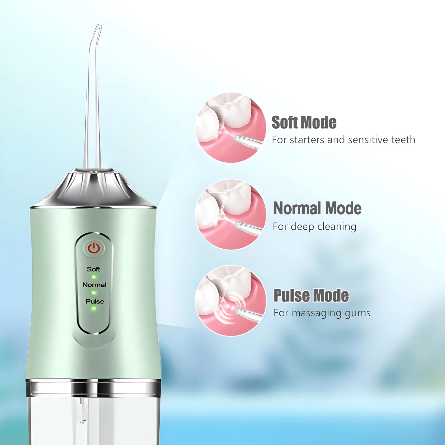 1 PCS Portable Water Floss USB Rechargeable Oral Irrigator 220ML Electric Tooth Cleaning Device 3 Modes Waterproof Irrigator