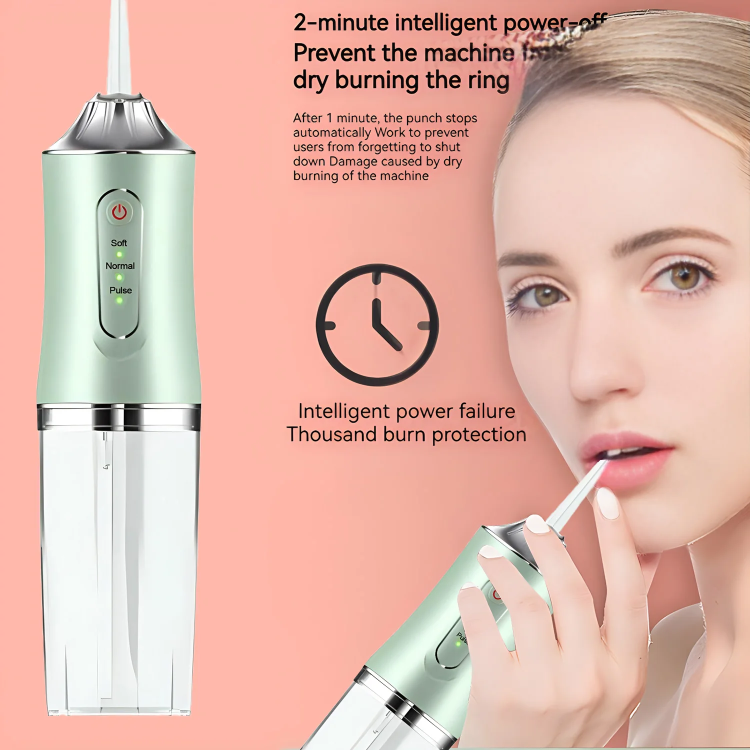 1 PCS Portable Water Floss USB Rechargeable Oral Irrigator 220ML Electric Tooth Cleaning Device 3 Modes Waterproof Irrigator