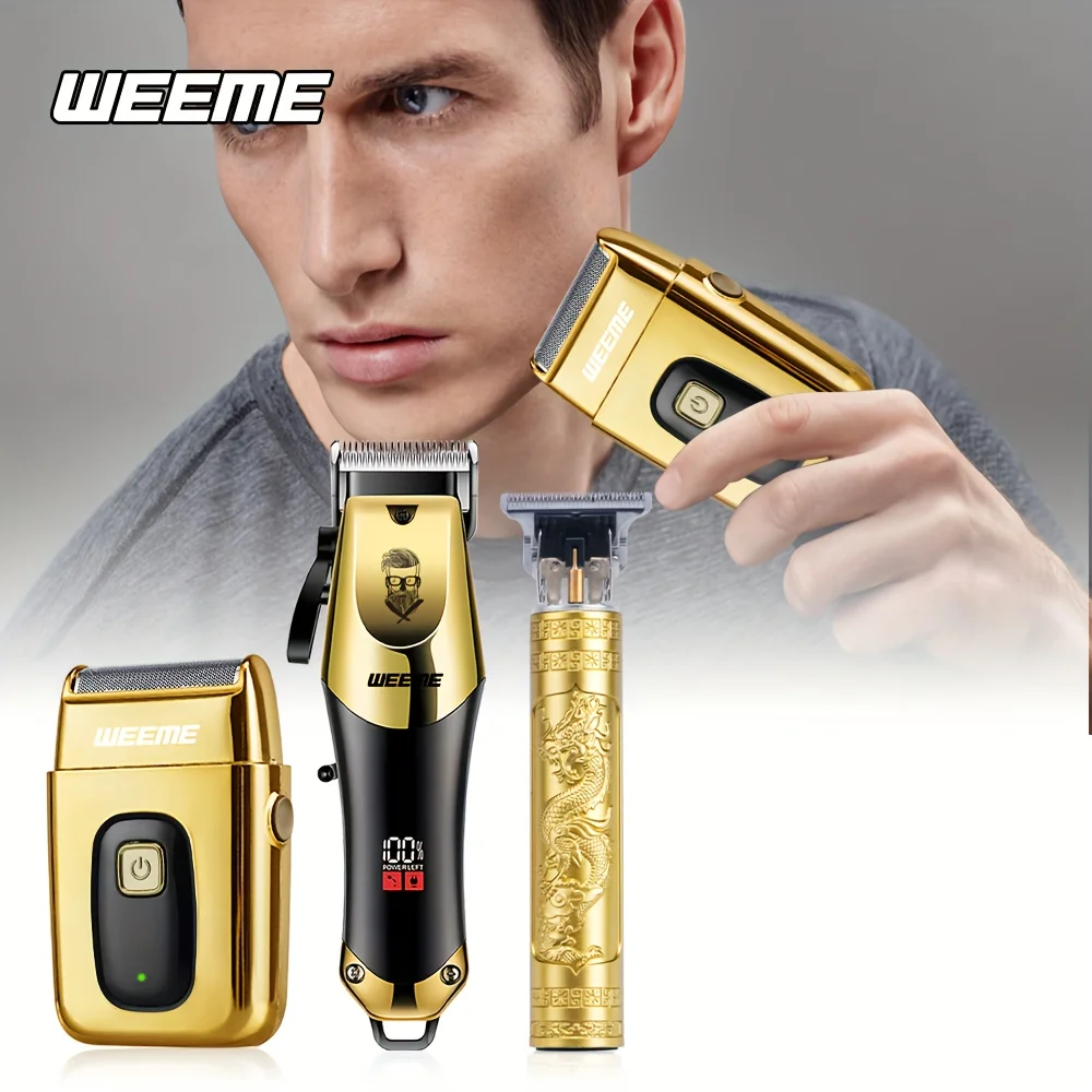 3pcs Men's Electric Hair Clipper Set Home Electric Hair Clipper Set for Home Car Travel, Father's Day Gift