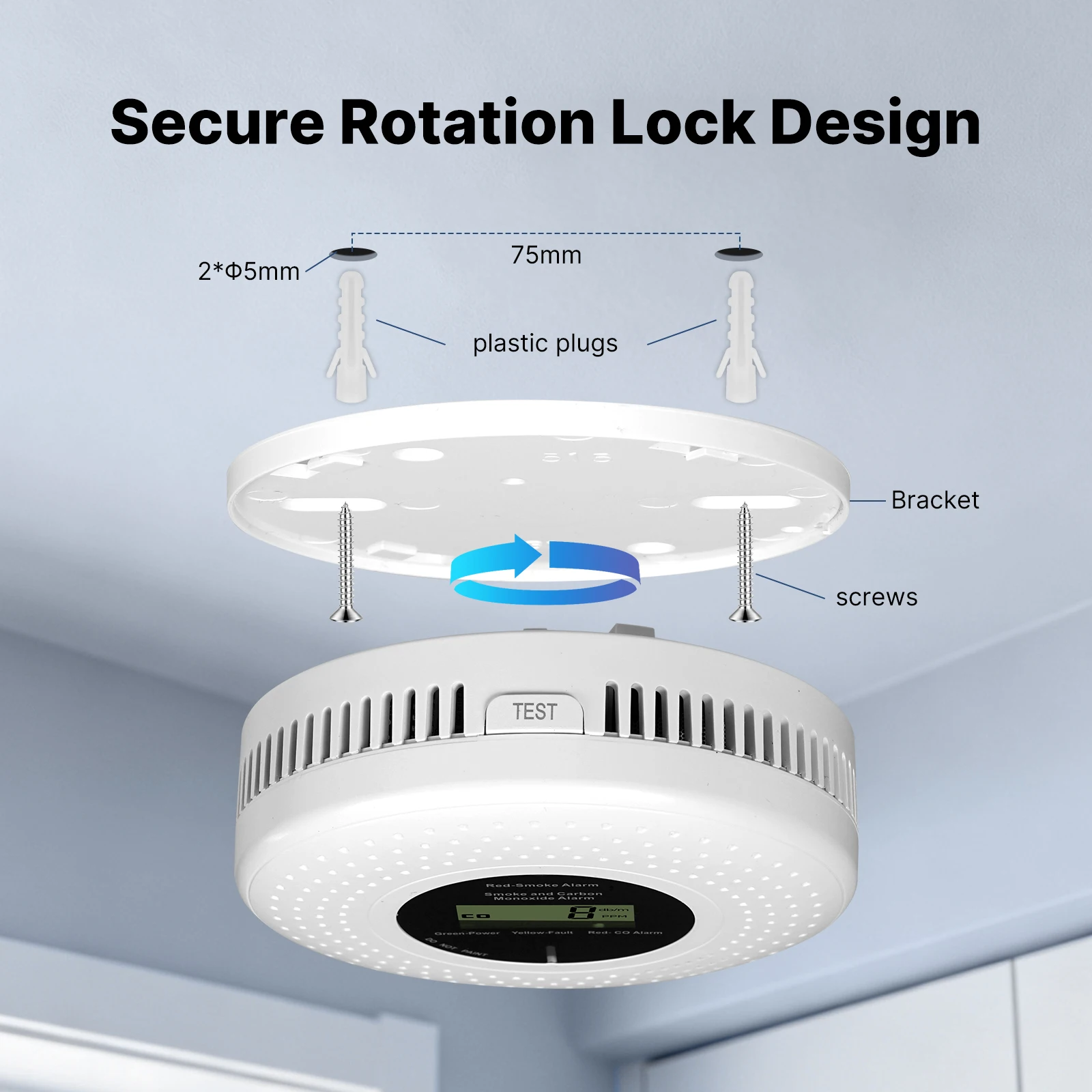 MOES Tuya ZigBee Smoke and Carbon Monoxide Detector 2-in-1 Smart CO Gas Alarm 85dB Siren Home Security App Remote Monitor Sensor