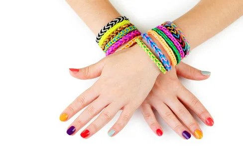 600pc DIY Toys Rubber Loom Bands Set Kid DIY Bracelet Silicone Rubber Bands Elastic Rainbow Weave Loom Bands Toy for Kids Goods