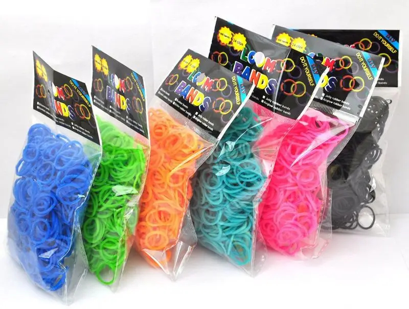 600pc DIY Toys Rubber Loom Bands Set Kid DIY Bracelet Silicone Rubber Bands Elastic Rainbow Weave Loom Bands Toy for Kids Goods