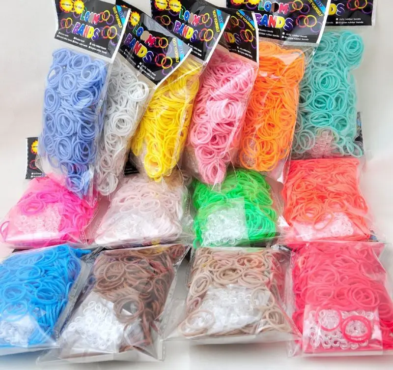 600pc DIY Toys Rubber Loom Bands Set Kid DIY Bracelet Silicone Rubber Bands Elastic Rainbow Weave Loom Bands Toy for Kids Goods