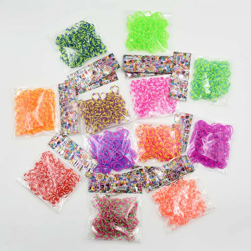600pc DIY Toys Rubber Loom Bands Set Kid DIY Bracelet Silicone Rubber Bands Elastic Rainbow Weave Loom Bands Toy for Kids Goods